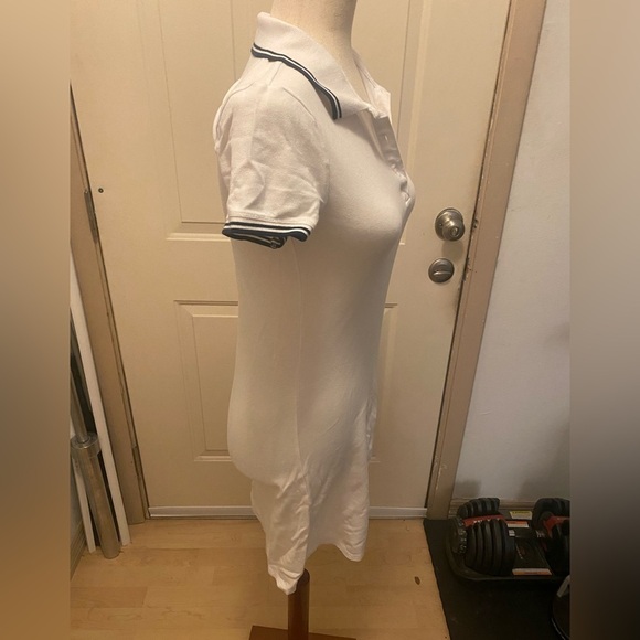 Abercrombie Size XS White Navy Knit Polo Collared Dress Y2K Preppy Cotton EUC - Picture 9 of 11